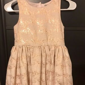 H & M Blush Ivory/Gold Party Dress